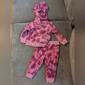 Juicy Couture Pink Tie-Dye Hoodie and Pants Set